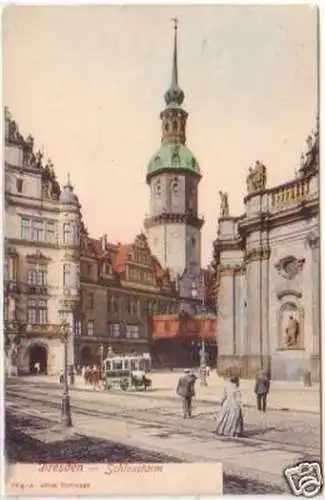 24096 Ak Dresden Schlossturm 1908