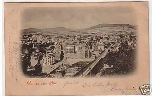 33779 Ak Gruss aus Aue Totalansicht 1900