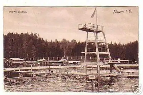 08032 Ak Plauen im V. Bad im Stadion 1926