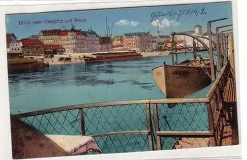 61490 Feldpost Ak Blick vom Dampfer auf Riesa 1915