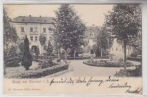 65948 Ak Gruß aus Herrnhut in Sachsen am Platz 1903