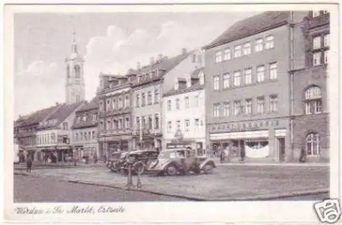 25636 Ak Werdau in Sachsen Markt Ostseite um 1930