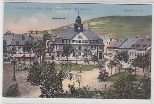 68684 Feldpost Ak Oberwiesenthal Marktplatz und Rathaus Hotel 1918