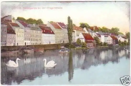 29152 Ak Görlitz Neißepartie an der Pragerstraße 1909