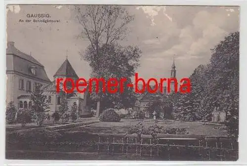 81590 Ak Gaussig An der Schloßgärtnerei 1915