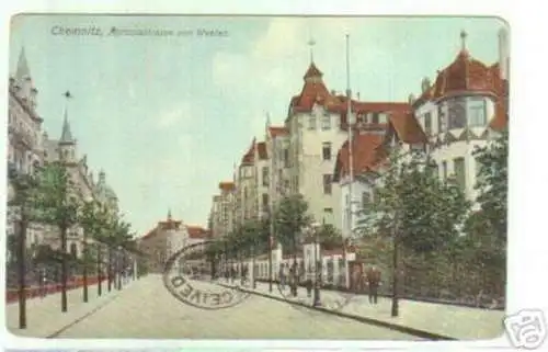 14314 Ak Chemnitz Agricolastrasse von Westen 1908
