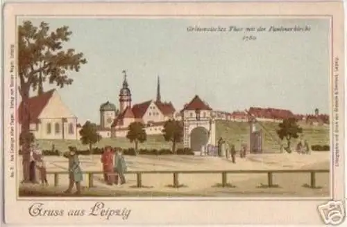 17729 Ak Lithographie Gruß aus Leipzig um 1900