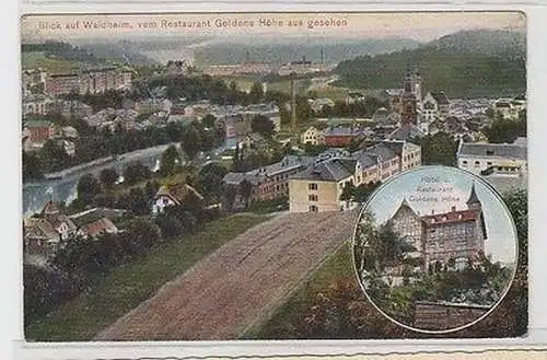 64348 Mehrbild Ak Waldheim Hotel- und Restaurant Goldene Höhe um 1910