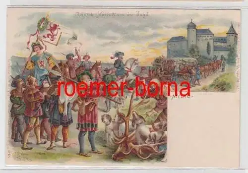 73590 Künstler Ak Mylau Rückkehr Karls IV. von der Jagd um 1900