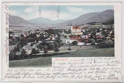 86684 AK Haindorf - Isergebirge, Totalansicht mit Kirche 1901