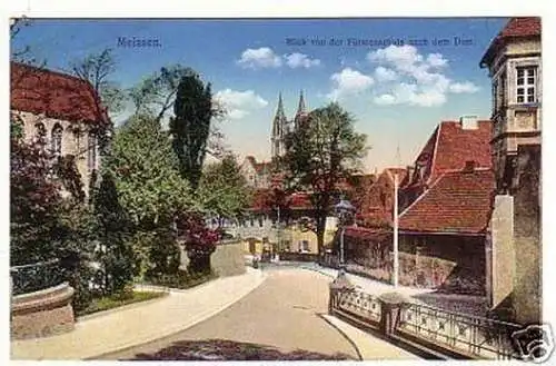 21978 Ak Meissen Blick v.d. Fürstenschule zum Dom 1915