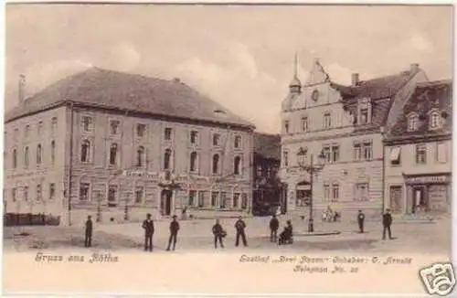 23966 Ak Gruss aus Rötha Gasthof "Drei Rosen" 1908