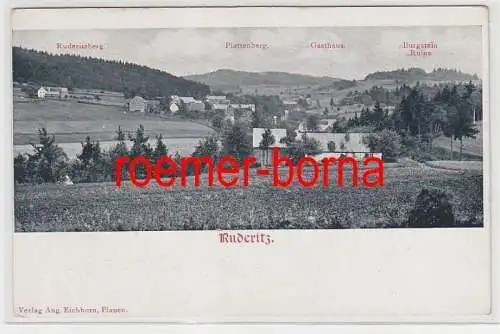 73223 Ak Ruderitz Ruderitzberg Plattenberg Gasthaus Burgstein Ruine um 1900