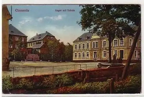 40789 Feldpost Ak Clausnitz Anger mit Schule 1941