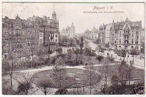 10512 Ak Plauen Dittrichsplatz & Neundorferstraße 1913