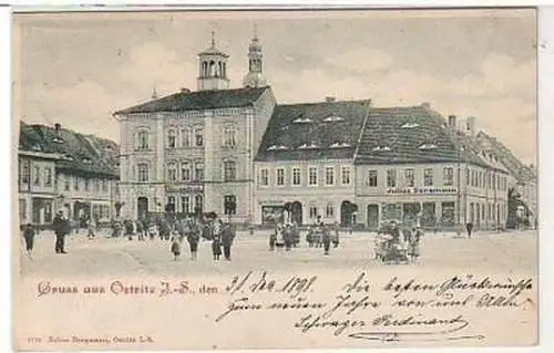 35162 Ak Gruß aus Ostritz Hotel zum Hirsch 1898