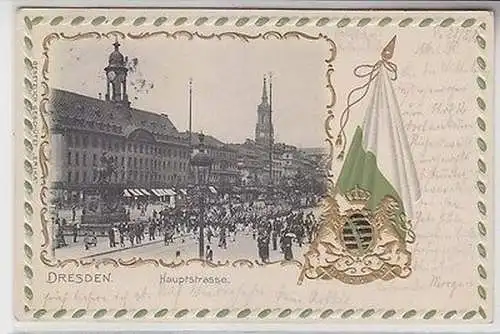 43612 Wappen Präge Ak Dresden Hauptstrasse 1902