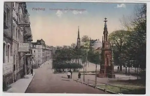 35767 Ak Freiberg Hornstraße mit Hornbrunnen 1929