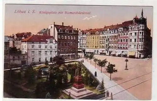 40761 Feldpost Ak Löbau Königsplatz Bismarckdenkmal1916