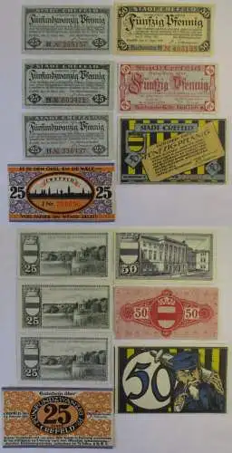 7 Banknoten Notgeld Stadt Crefeld 1919 - 1921 (168863)