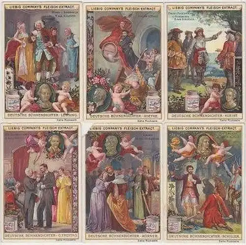 Liebig Serie kpl. 6 "Deutsche Bühnendichter" 58