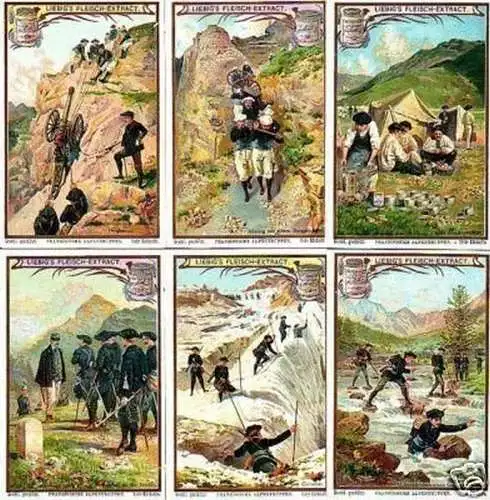 Liebig Serie kpl. 6 Sammelbilder franz. Alpentruppen G