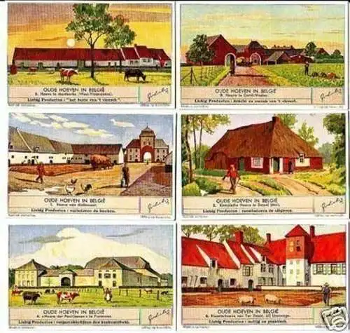 Liebig kpl. 6 Sammelbilder "Oude Hoeven in Belgie" (O)