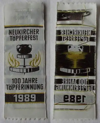 DDR Stoff Abzeichen Neukircher Töpferfest 100 Jahre Töpferinnung 1989 (164325)