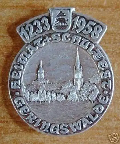 DDR Abzeichen Heimat + Schulfest Geringswalde 1958