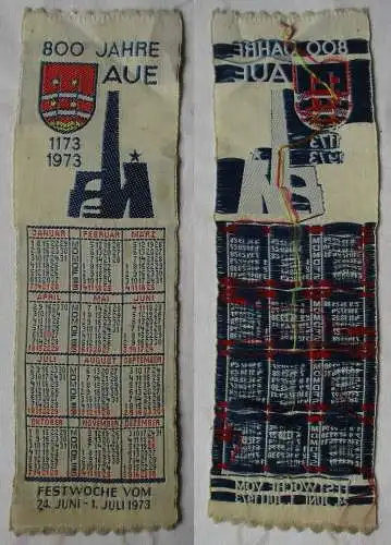 DDR Stoff Kalender 800 Jahre Aue Festwoche vom 24. Juni - 1. Juli 1973 (163910)