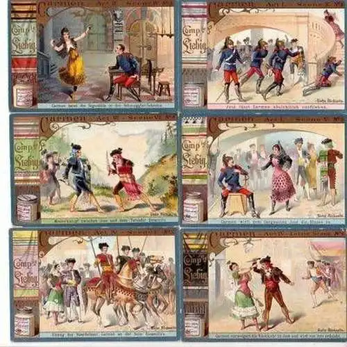 Liebig Serie kpl. 6 Sammelbilder "Carmen" 64