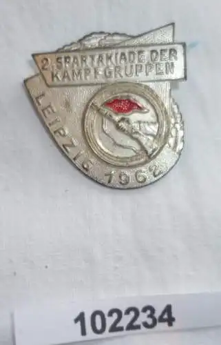 DDR Abzeichen 2. Spartakiade der Kampfgruppen Leipzig 1962