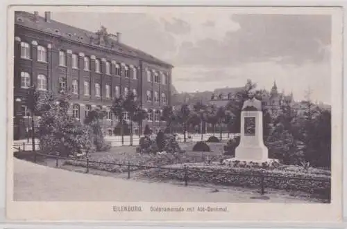 96475 Ak Eilenburg Südpromenade mit Abt-Denkmal 1914
