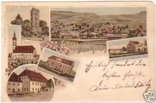 19902 Ak Lithographie Gruss aus Neukirch 1900