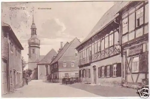 08887 Ak Zwönitz Kirchstraße mit Geschäft 1913