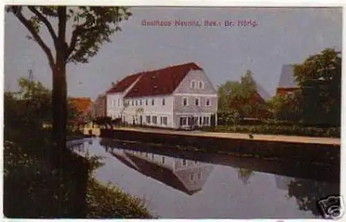 07015 Feldpost Ak Gasthaus Neunitz bei Grimma 1918