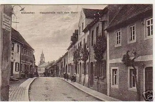 05125 Ak Mutzschen Hauptstraße nach dem Markt 1927