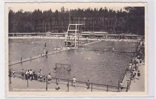 87469 Feldpost Ak städtisches Freibad Plauen Haselbrunn 1940