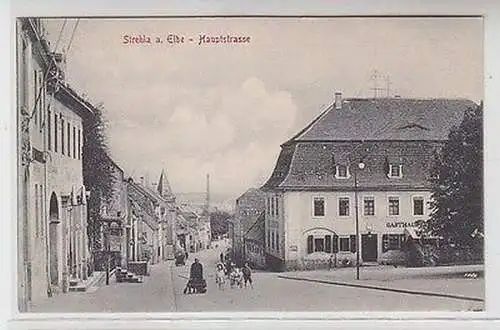 63323 AK Strehla a. Elbe Hauptstraße mit Gasthof 1916