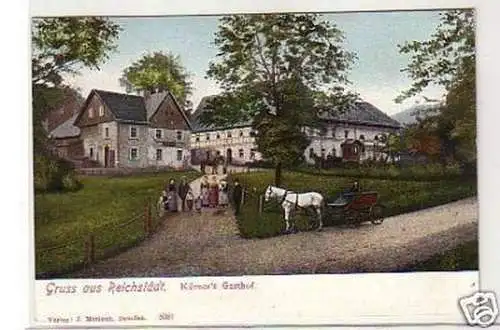 32745 Ak Gruß aus Reichstädt Körners Gasthof 1914