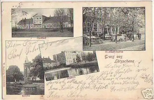 07816 Ak Gruss aus Lützschena Gasthof usw. 1901