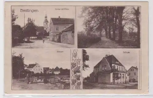 95698 Mehrbild Ak Breitingen Rittergut, Schule, Kirche mit Pfarre um 1920