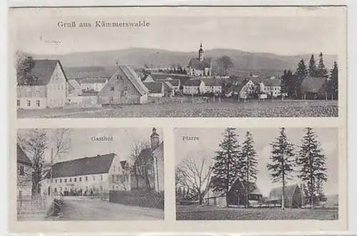 67016 Mehrbild Ak Gruß aus Kämmerswalde Totalansicht, Gasthof, Pfarre um 1920