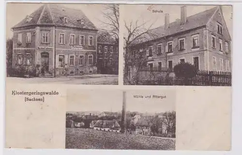 93151 Mehrbild Ak Klostergeringswalde Schule, Mühle, Rittergut 1925