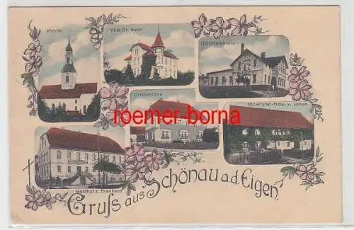 72004 Mehrbild Ak Gruss aus Schönau a.d. Eigen obersorbisch Sunow-Bar 1917