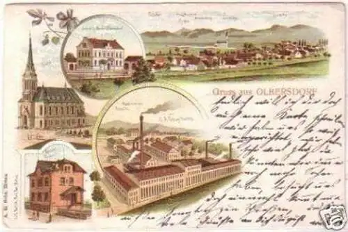 13659 Ak Lithographie Gruss aus Olbersdorf 1905