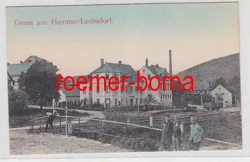 76106 Ak Gruß aus Hammer Leubsdorf Ortsansicht mit Kindern um 1910