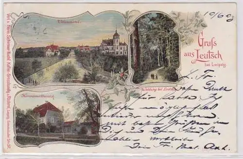 86950 Mehrbild Ak Gruß aus Leutzsch bei Leipzig Villenviertel usw. 1903