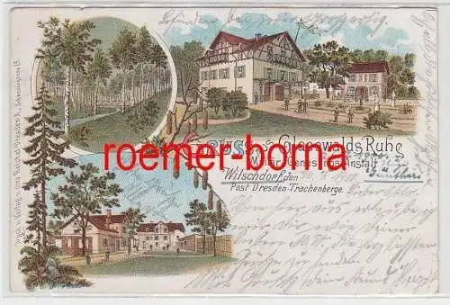 74460 Ak Lithografie Gruss aus Glasewalds Ruhe Wilschdorf Militär-Genesung 1900