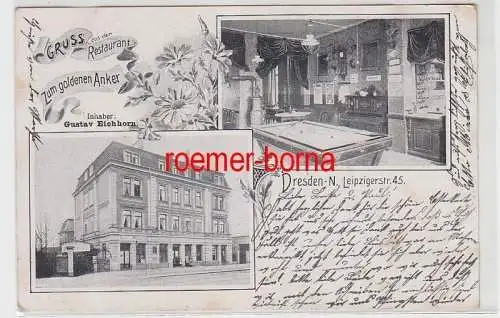 72902 Mehrbild Ak Dresden-N. Gruss aus dem Restaurant Zum goldenen Anker 1909